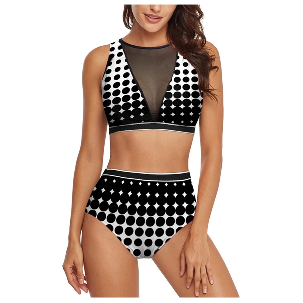 Women’ Two Piece High Waist Swimsuit Tummy Control Bikini Set XL NWOT
